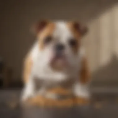 Royal Canin Bulldog Dry Food A bowl of Royal Canin Bulldog dry food prominently displayed