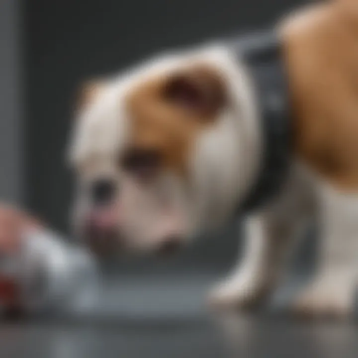 A veterinarian examining a Bulldog for health considerations