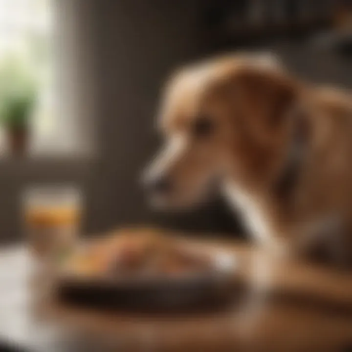 Dog enjoying a balanced meal