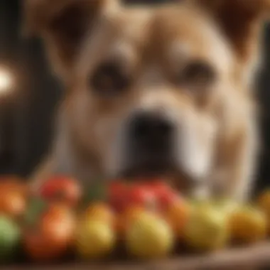 Fresh fruits and vegetables safe for dogs