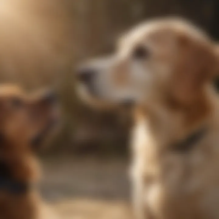 A therapy dog engaging with individuals in a therapeutic setting.