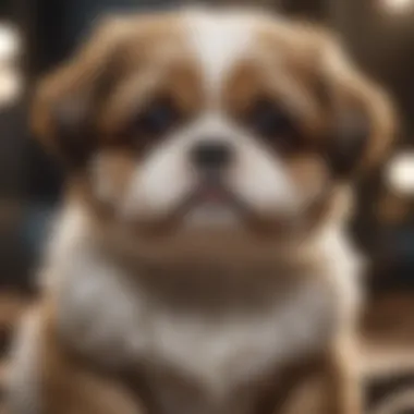 Shih Tzu puppy portrait showcasing its distinct features