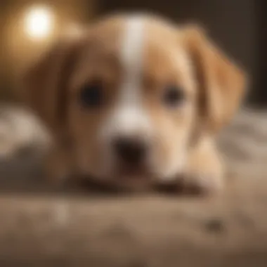 A puppy engaging in playful activity