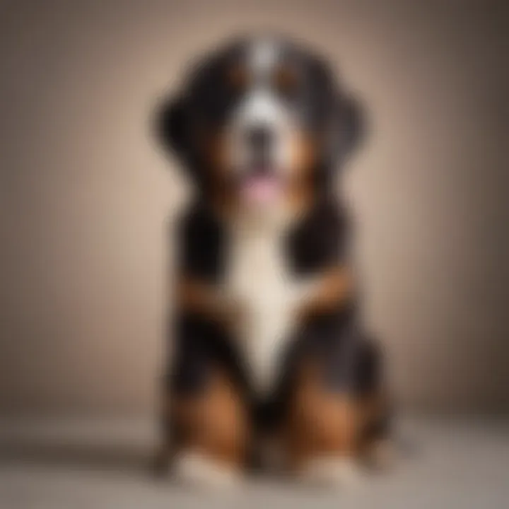 A well-groomed Bernese Doodle sitting proudly, illustrating care and maintenance