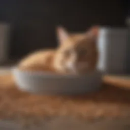 A variety of cat litter types displayed in separate containers