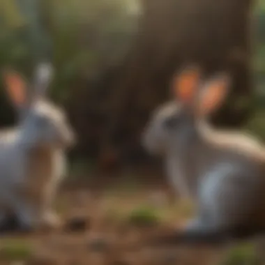 A group of rabbits in a protected environment, signifying conservation efforts and the importance of safeguarding their species.