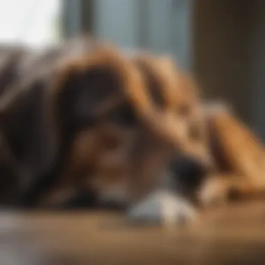 Dog recovering post-neutering in a calm and comfortable environment