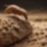 Termite feeding on wood