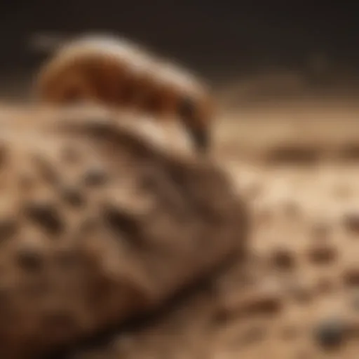 Termite feeding on wood