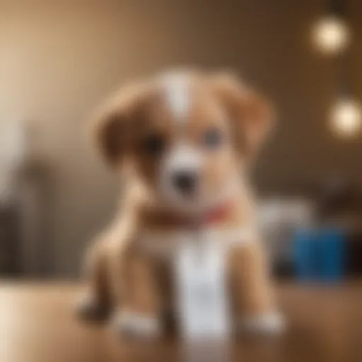 A close-up of a puppy with a price tag, symbolizing the financial aspects of pet ownership.