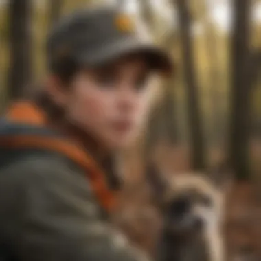 Instructor teaching youth about safe hunting practices