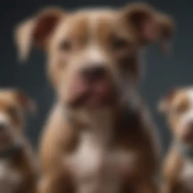 Behavioral changes in pit bull puppies captured in a detailed illustration