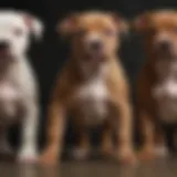 Growth stages of a pit bull puppy showcased through a visual chart