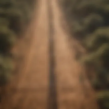 An aerial view of a fenced wildlife conservation area