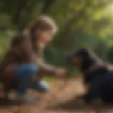 Support dog assisting a child with autism