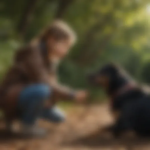 Support dog assisting a child with autism