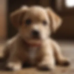 A playful puppy receiving a vaccination