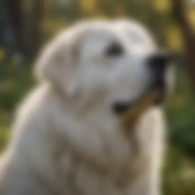 Guarding Nature of Great Pyrenees Great Pyrenees guarding its territory
