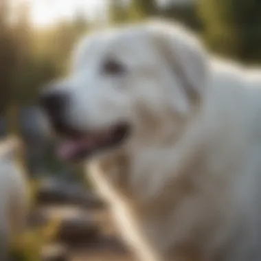 Playful Great Pyrenees enjoying outdoor activities