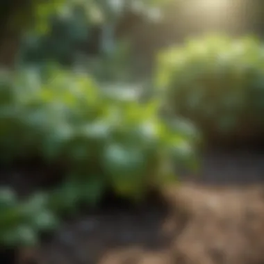 Healthy Basil Plants in a Garden Lush basil plants thriving in a garden