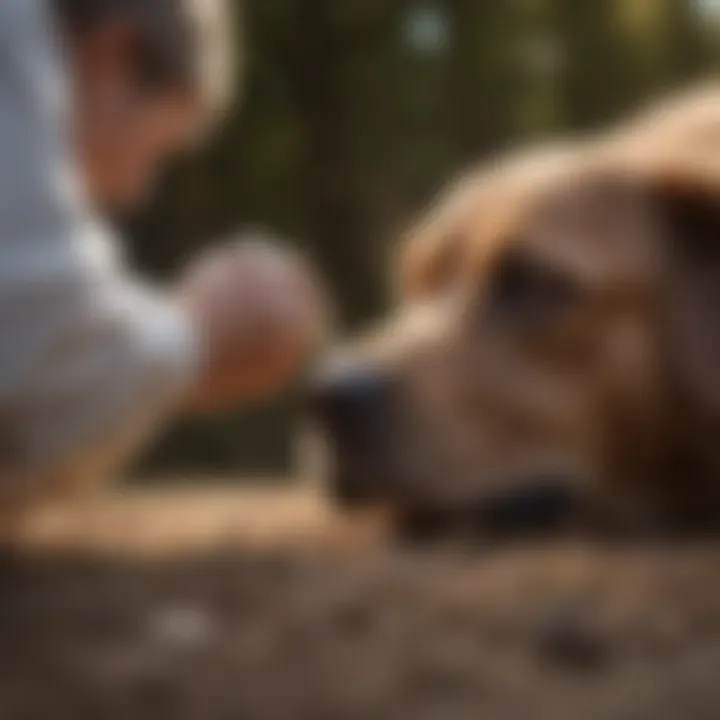 Veterinarian demonstrating tick removal from a dog