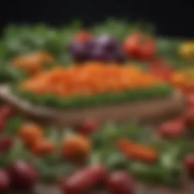 Colorful Vegetable Assortment Colorful assortment of vegetables including carrots, peas, and bell peppers