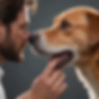 A veterinarian examining a dog's ears