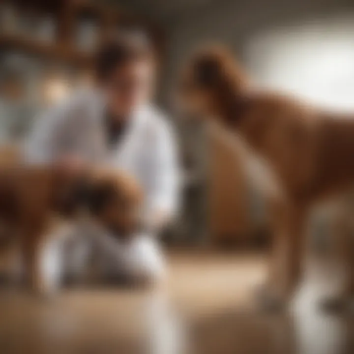 Veterinarian examining a dog for health issues