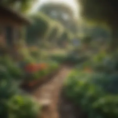 Lush Vegetable Garden Ready for Harvest A garden bed filled with a variety of vegetables ready for harvest