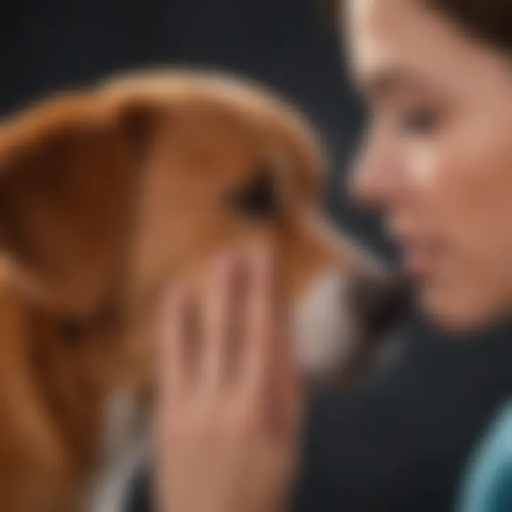 A veterinarian examining a dog's ears for signs of infection or allergies.