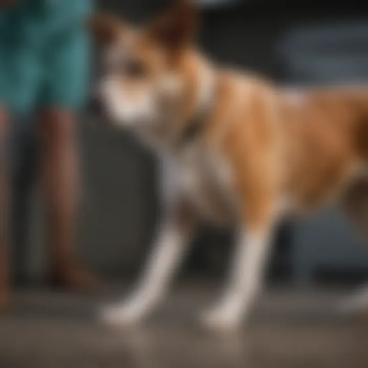 Veterinarian examining a dog's legs for mobility issues