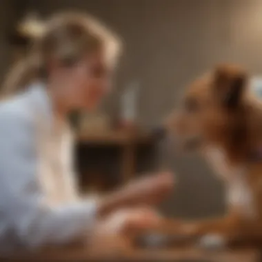 Veterinarian Consultation on Dog Nutrition A veterinarian discussing dietary options with a pet owner