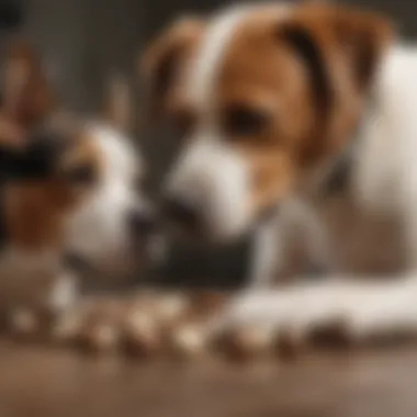 A veterinarian examining a dog with concern