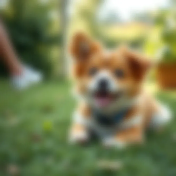 Happy pet playing in a flea-free environment