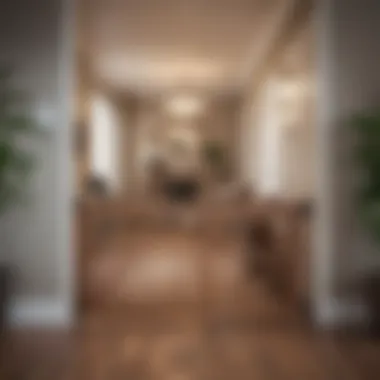 Elegant Wooden Walk Through Dog Gate Stylish wooden dog gate in a modern home setting