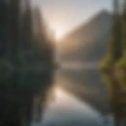 Scenic view of a serene Oregon lake ideal for walleye fishing