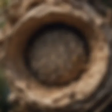 Aerial view of a wasp nest in its ecological environment