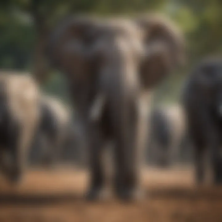 A herd of elephants demonstrating size variation among species