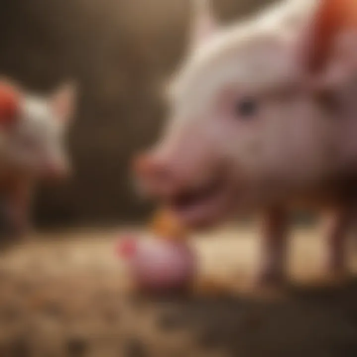 Educator explaining piglet nutrition