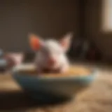 Nutrient-rich piglet feed in a bowl