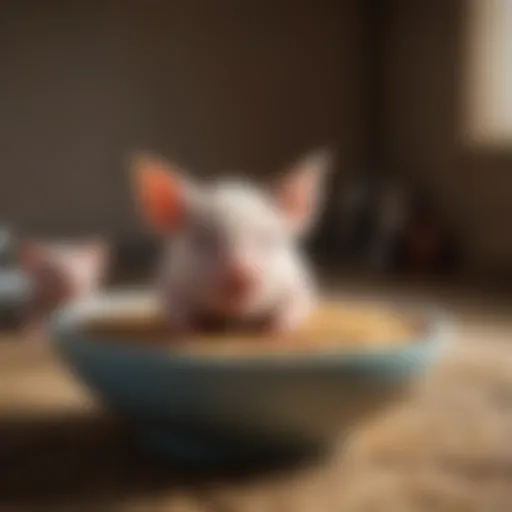 Nutrient-rich piglet feed in a bowl