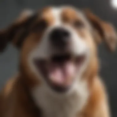 A happy dog showing its clean teeth after brushing