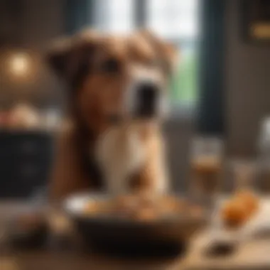 A happy dog enjoying a well-balanced homemade meal in a bowl