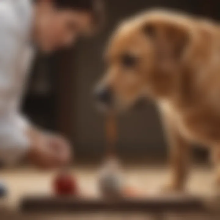 Veterinarian examining a dog