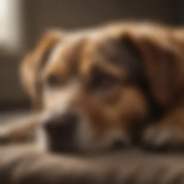 Dog resting comfortably after tick removal, looking healthy and happy