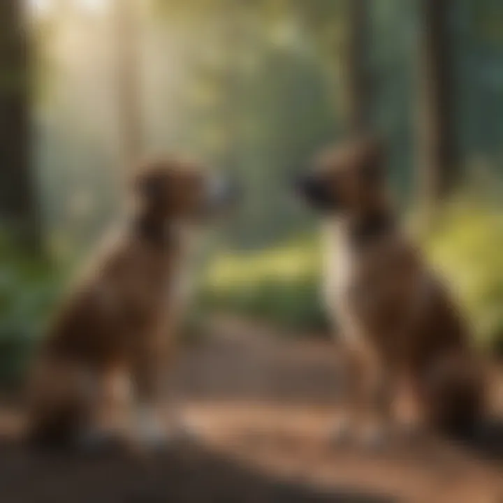 A joyful interaction between a dog and its owner in an outdoor setting