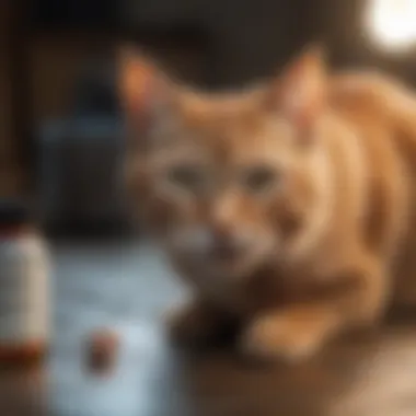 Cat receiving flea medicine