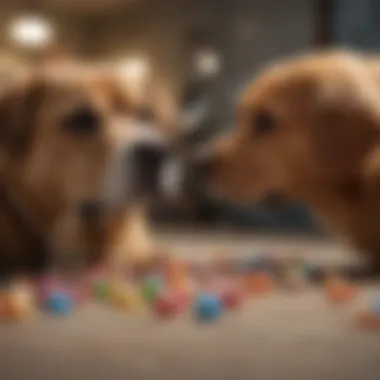 An owner consulting a vet about dog candy consumption