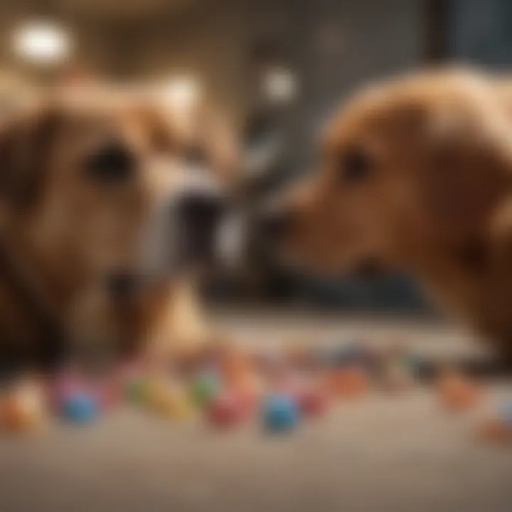 An owner consulting a vet about dog candy consumption