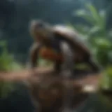 A serene aquatic habitat for pet turtles showcasing natural elements.